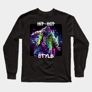 Man Dancing In Graffiti Look Hip-hop Style Long Sleeve T-Shirt